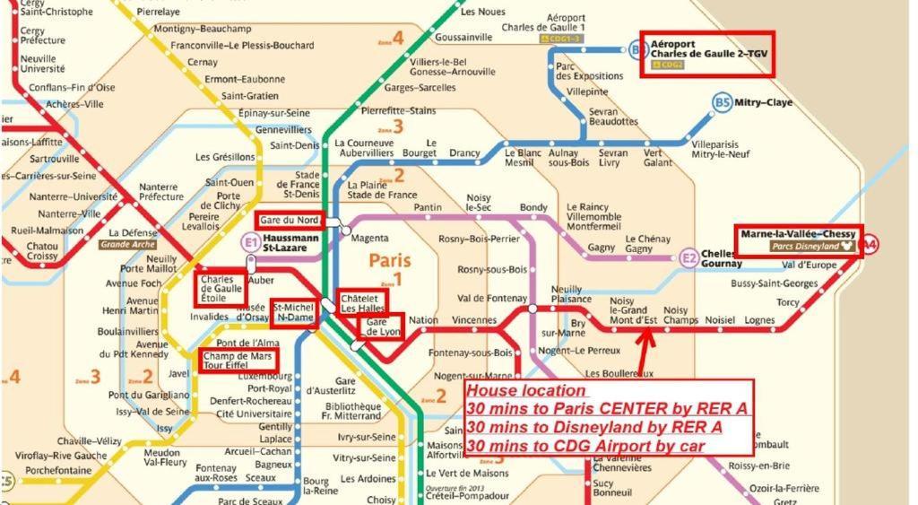 Chambre D'Hotes Proche De Disneyland Et Pas Loin De Paris Bussy-Saint-Georges Bagian luar foto